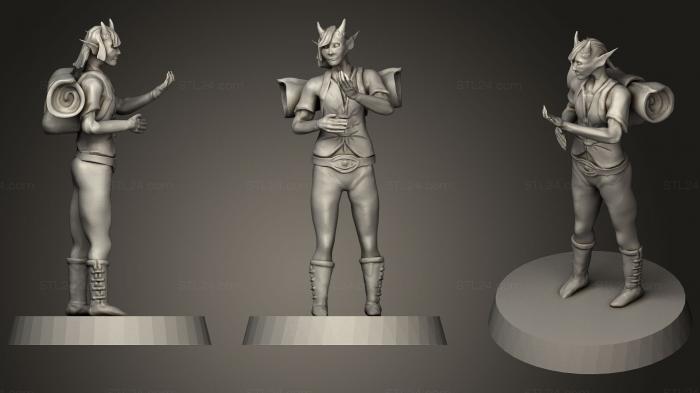 Статуэтки герои, монстры и демоны (Искатель Приключений Тифлинг, STKM_1334) 3D модель для ЧПУ станка